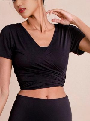 Slim Fit Tie-Top Workout Training Blouse