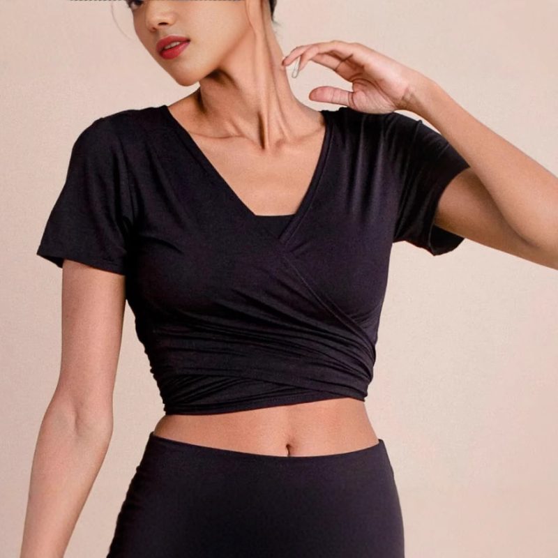 Slim Fit Tie-Top Workout Training Blouse