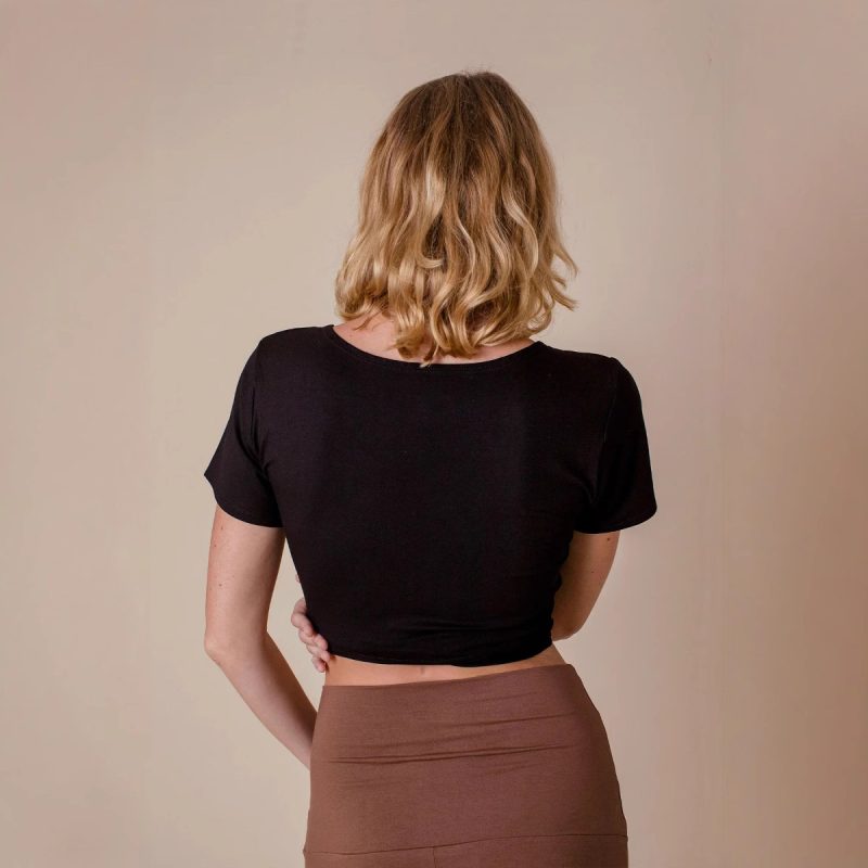 Slim Fit Tie-Top Workout Training Blouse - Image 3