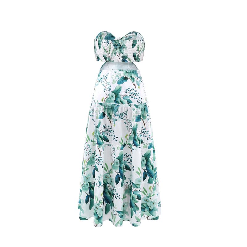 Printed Tube Top Summer Dress - Image 3