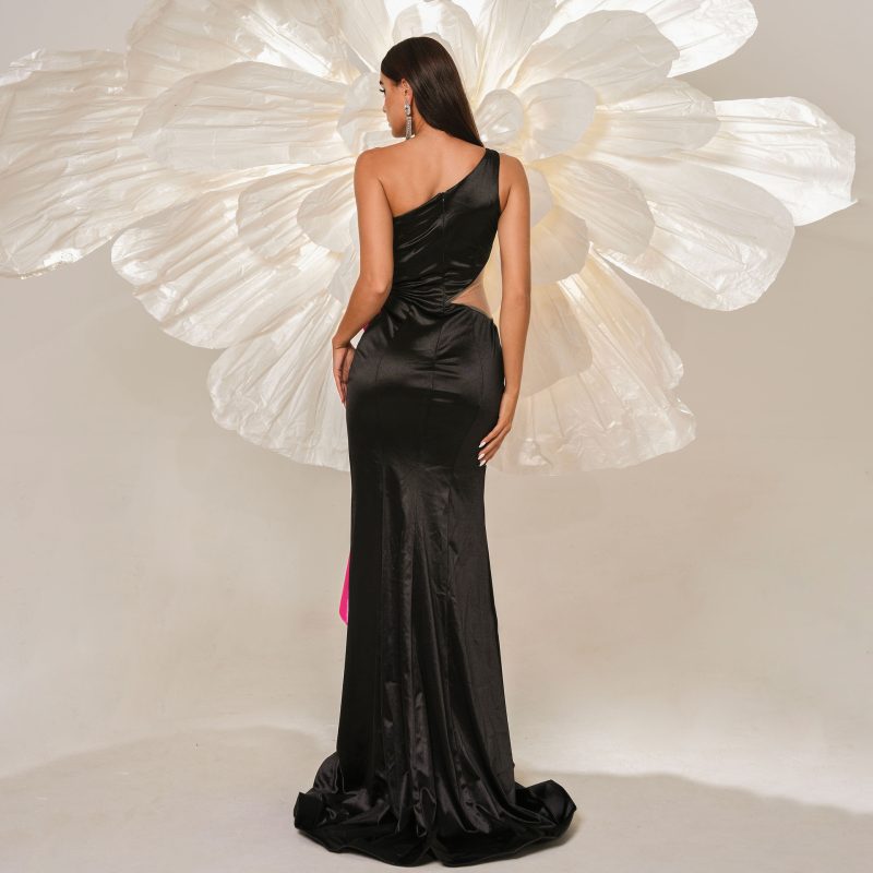 High-End One Shoulder Elegant Evening Dress - Image 3
