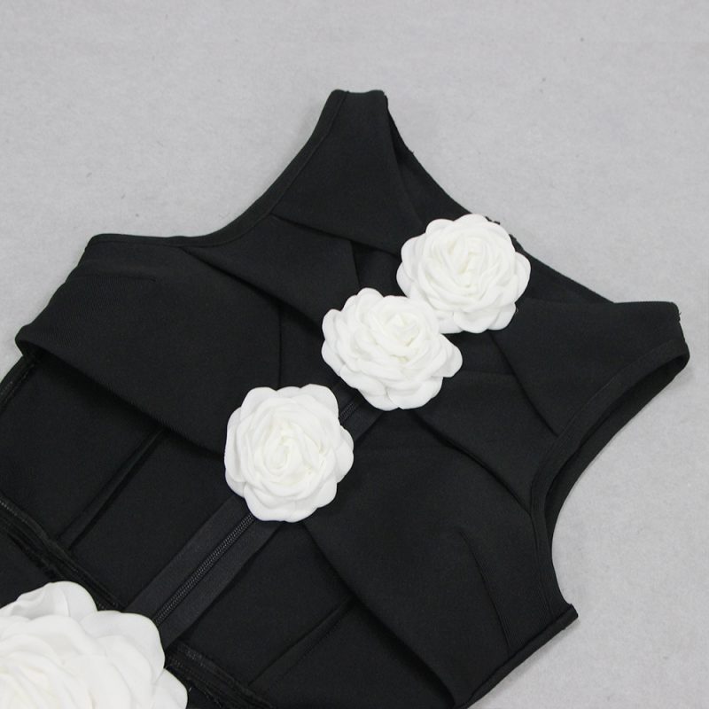 Sexy Floral Slim Fit Bandage Dress for Summer - Image 4