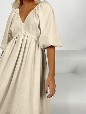 Early Autumn V-Neck Cotton Backless Maxi Dress