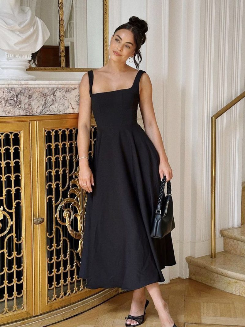 Square Collar Slimming Sleeveless Maxi Dress - Image 2