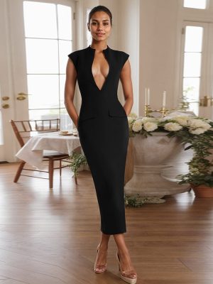 Elegant Solid Color Maxi Dress