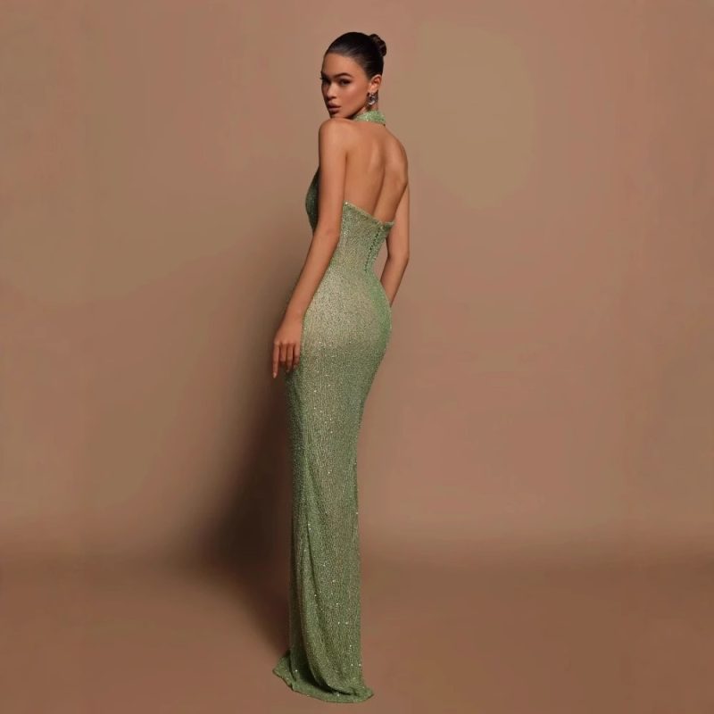 Popular One-Shoulder Sequined Slim Fit Cocktail Dress - Image 4