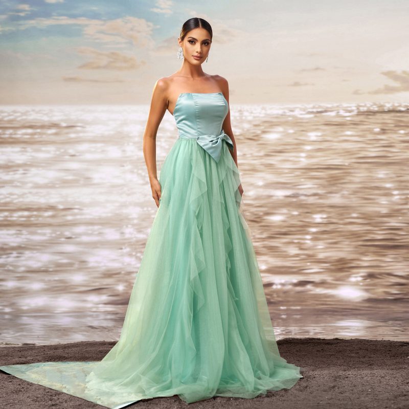 Sleeveless Wrap Chest Slim Waist Gauzy Dress - Image 4