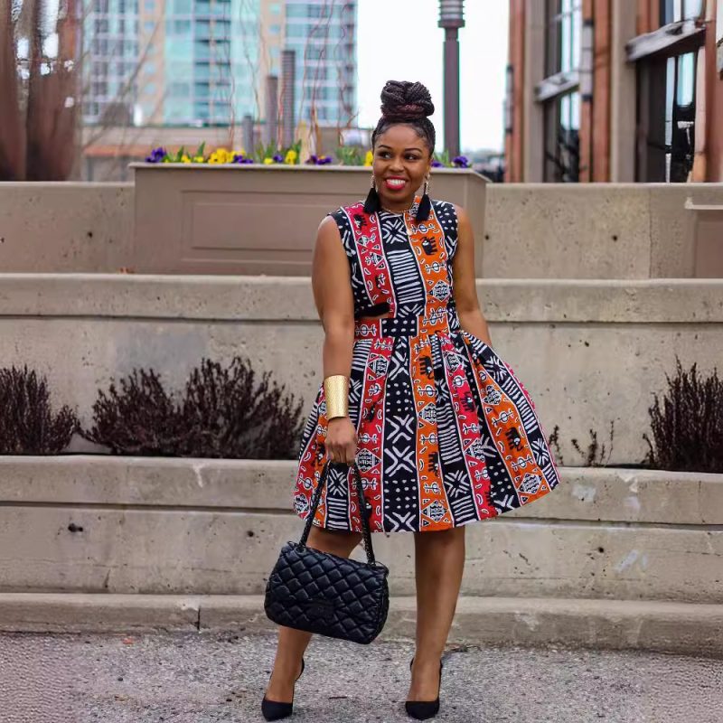 Sexy Asymmetric Cutout Sleeveless Print Dress - Image 3