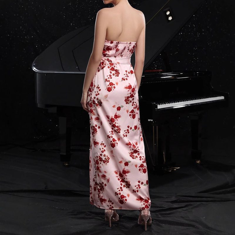 Summer Tube Top Printed Holiday Dress - Image 4