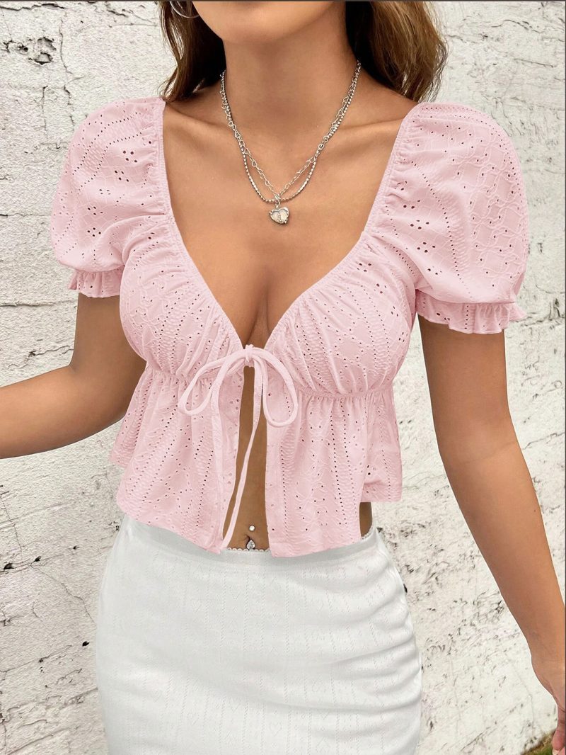 Sexy Spring Summer Cropped T-Shirt Top - Image 2
