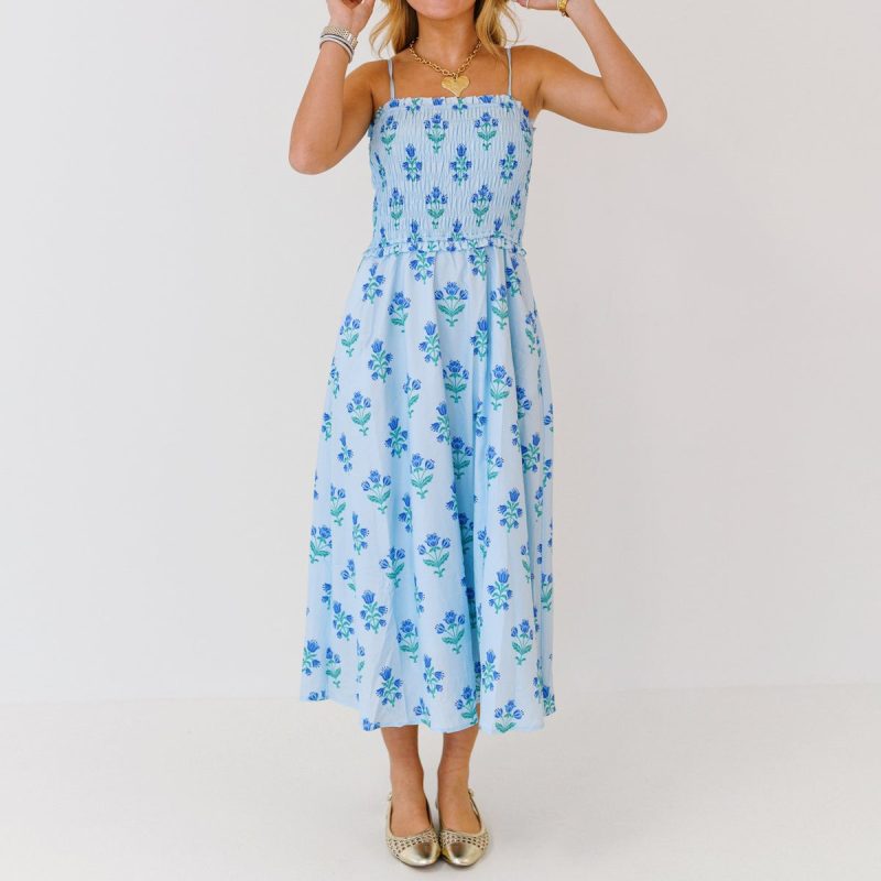 Urban Casual Floral Printed Pleated Sling Dress - Image 4