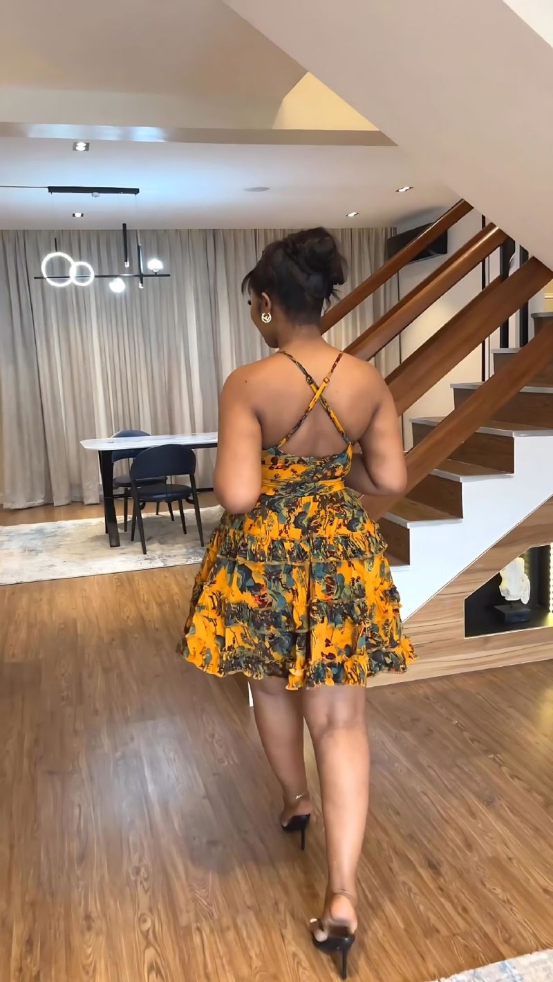Deep V Plunge Sexy Backless A-Line Dress - Image 2