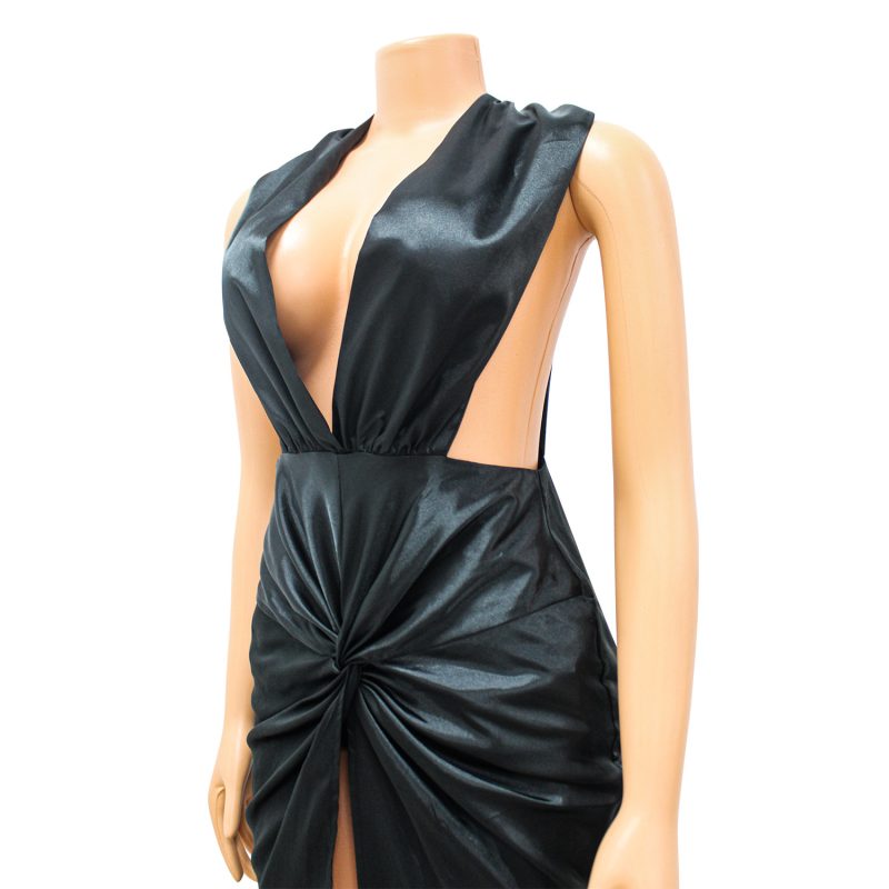 Sexy V-Neck Hollow Out Sleeveless Dress - Image 4