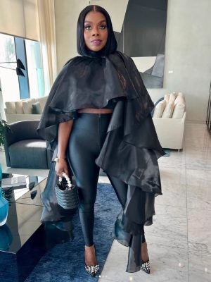 Casual Satin Cape Blouse with Pullover Style