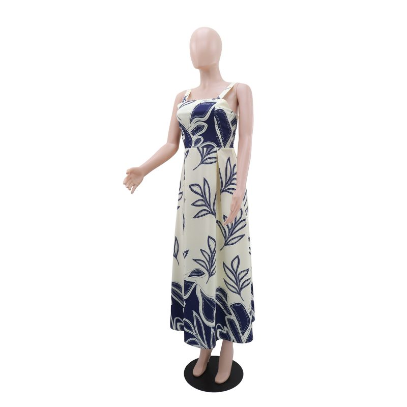 Floral Print Sleeveless A-Line Holiday Dress - Image 4