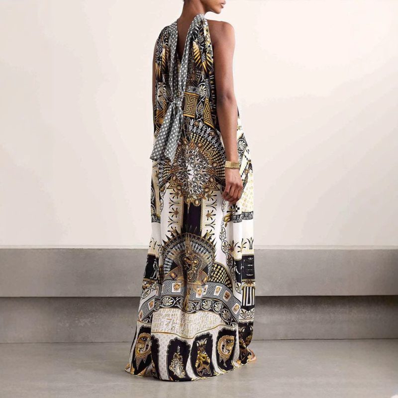 Hepburn-Inspired Slim Waist Maxi Dress Women - Image 2