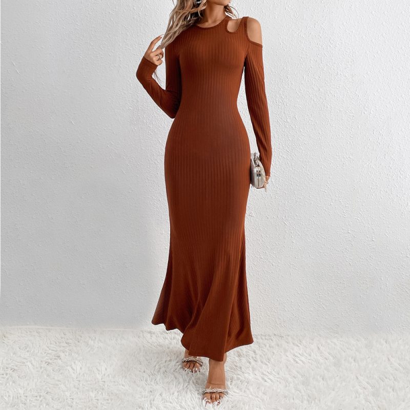 Sexy Milk Silk Hollow Out Sheath Dress