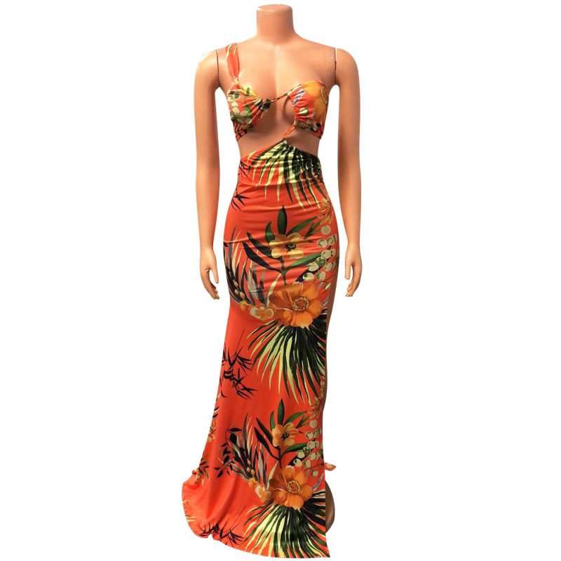 Sexy Printed Split Sling Dress for Women - Image 4