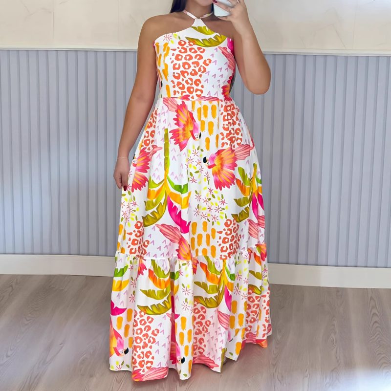 Stylish Printed Casual Dress for Holidays