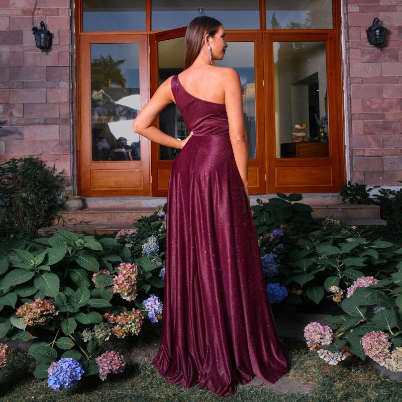 Elegant One Shoulder Bohemian Swing Vacation Dress - Image 3