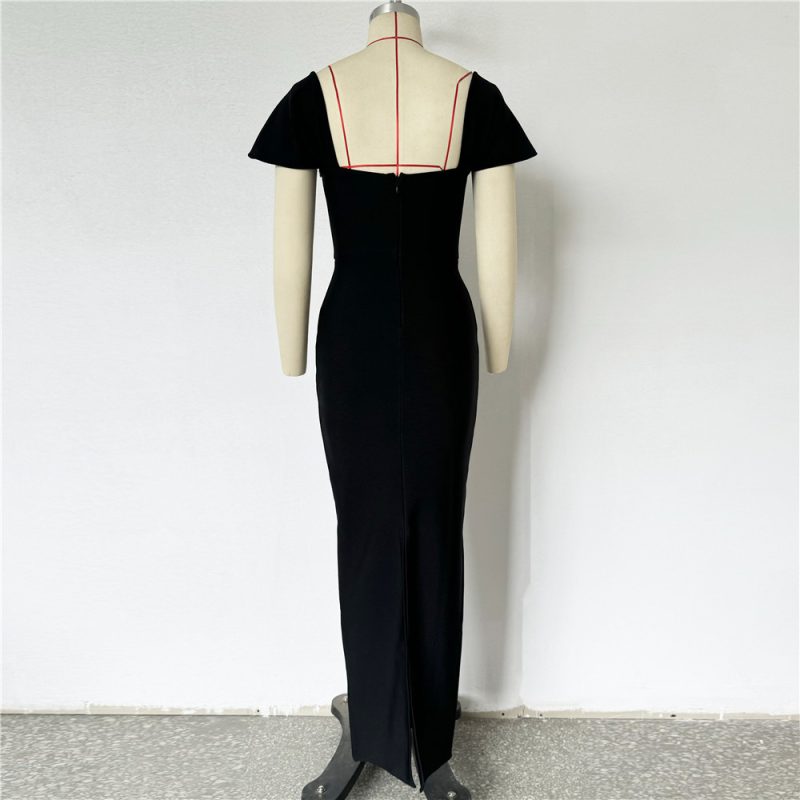Elegant Diamond Bandage Cocktail Dress - Image 3