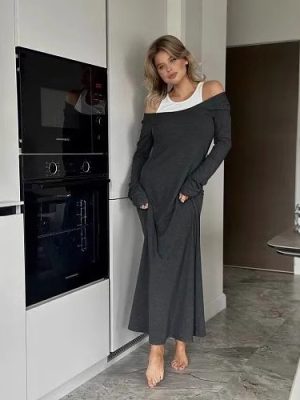 Long Sleeve Faux Two-Piece Stitching Sexy Dress