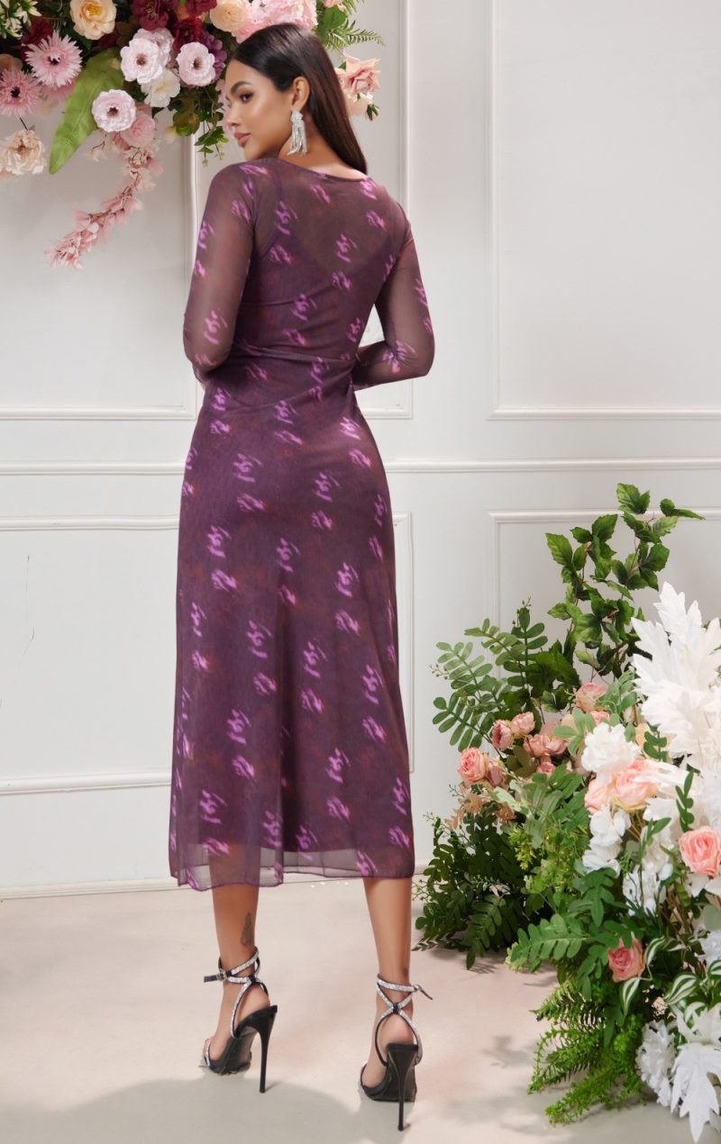 Elegant Floral Mesh Two-Piece Summer Dress Set - Image 4