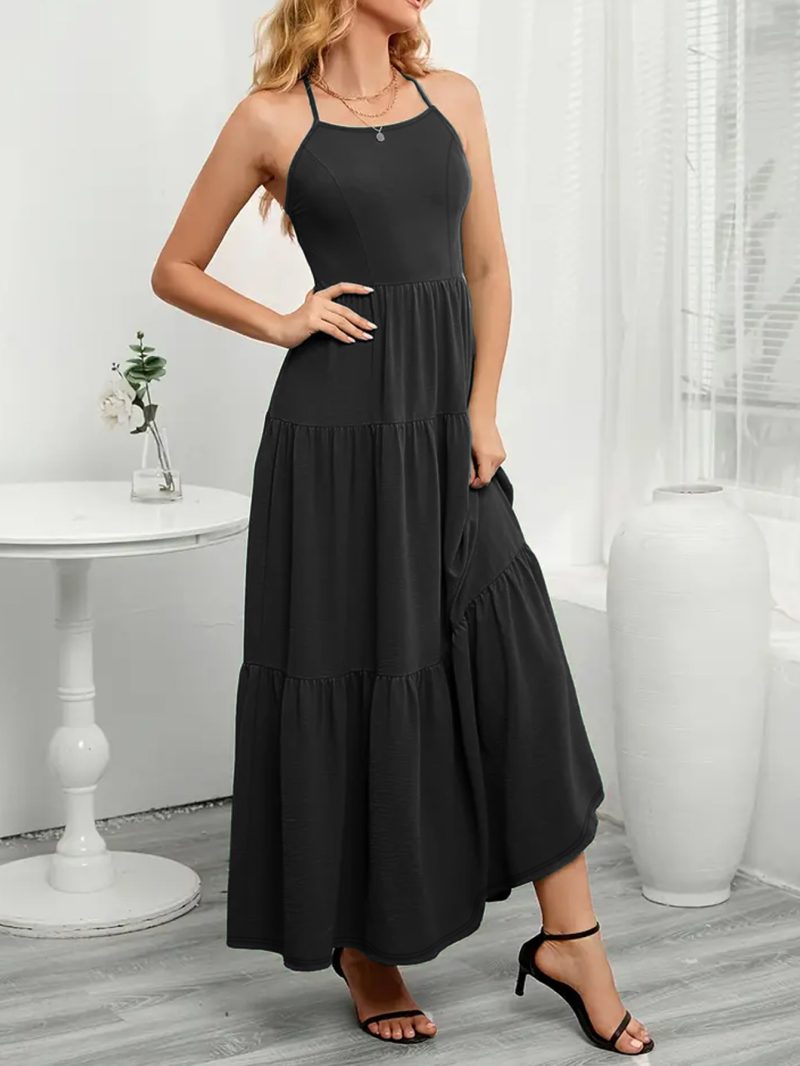 Sexy High Elastic Solid Color Summer Dress - Image 4