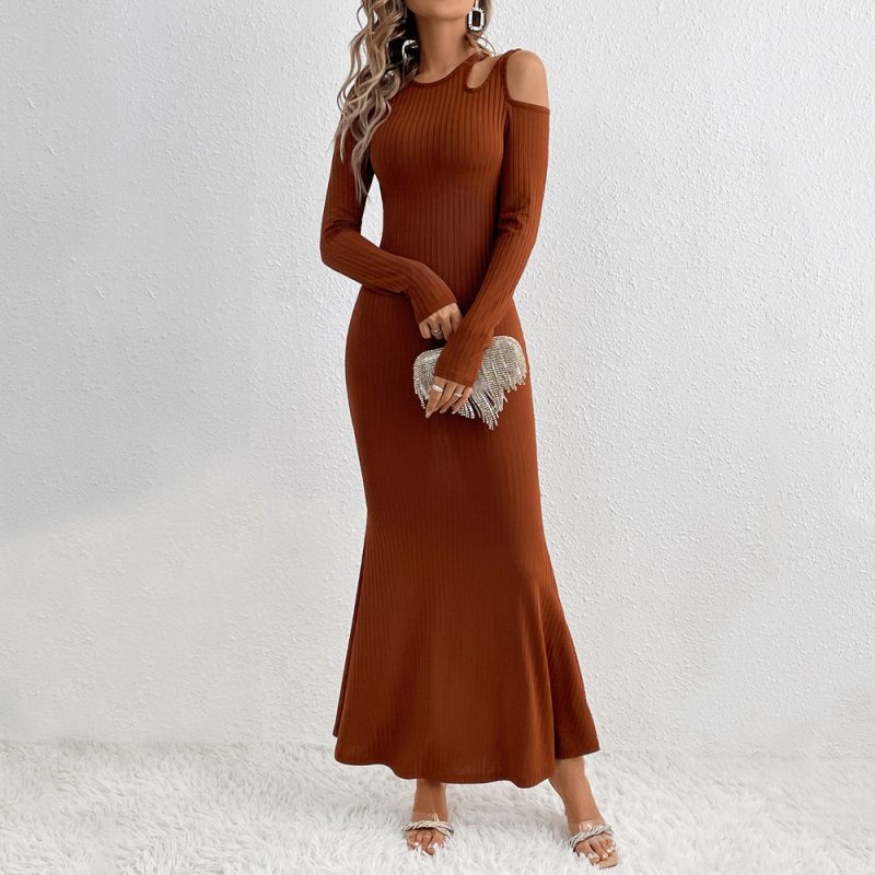 Sexy Milk Silk Hollow Out Sheath Dress - Image 3