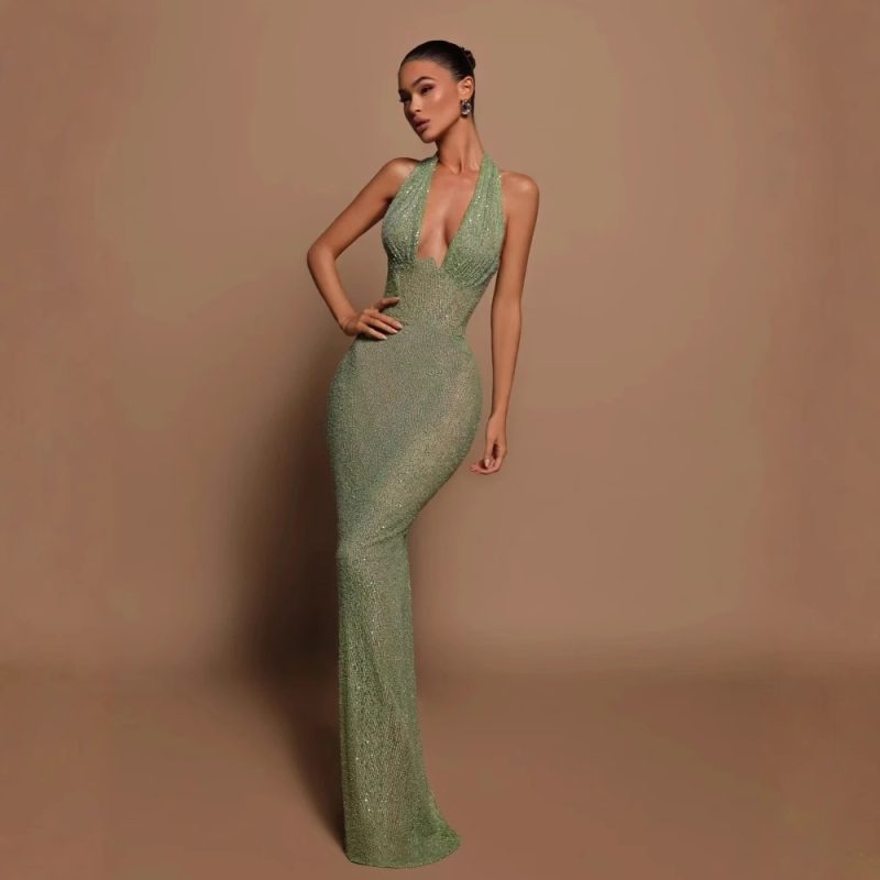 Popular One-Shoulder Sequined Slim Fit Cocktail Dress - Image 2