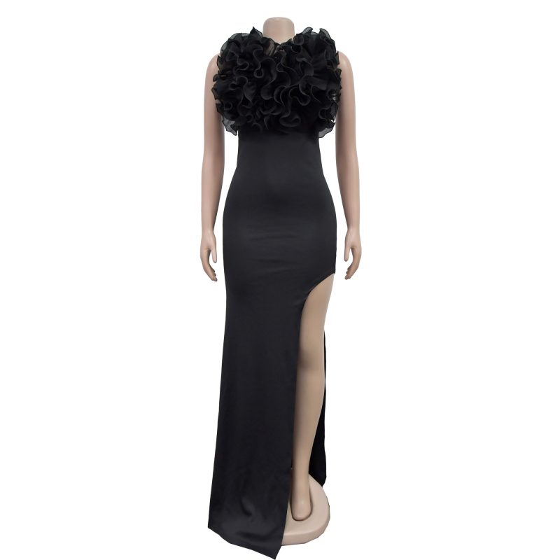 V-Neck Sleeveless Long Slit Women’s Dress - Image 2