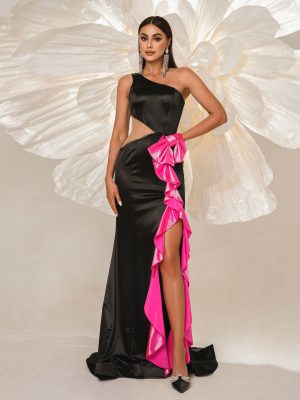 High-End One Shoulder Elegant Evening Dress