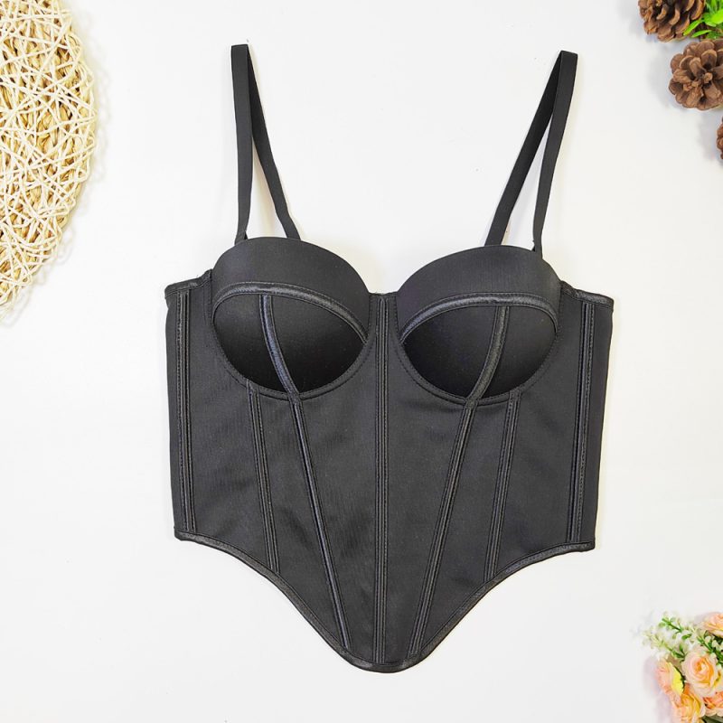 Spring Summer Asymmetric Boning Corset Tube Top - Image 3