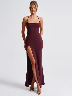 Elegant Summer Slit Strap Slim Fit Dress