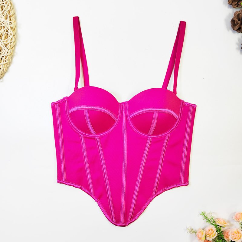 Spring Summer Asymmetric Boning Corset Tube Top - Image 4