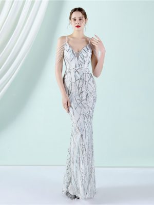 Sequin Sling Slim-Fit Fishtail Wedding Dress