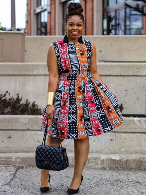 Sexy Asymmetric Cutout Sleeveless Print Dress