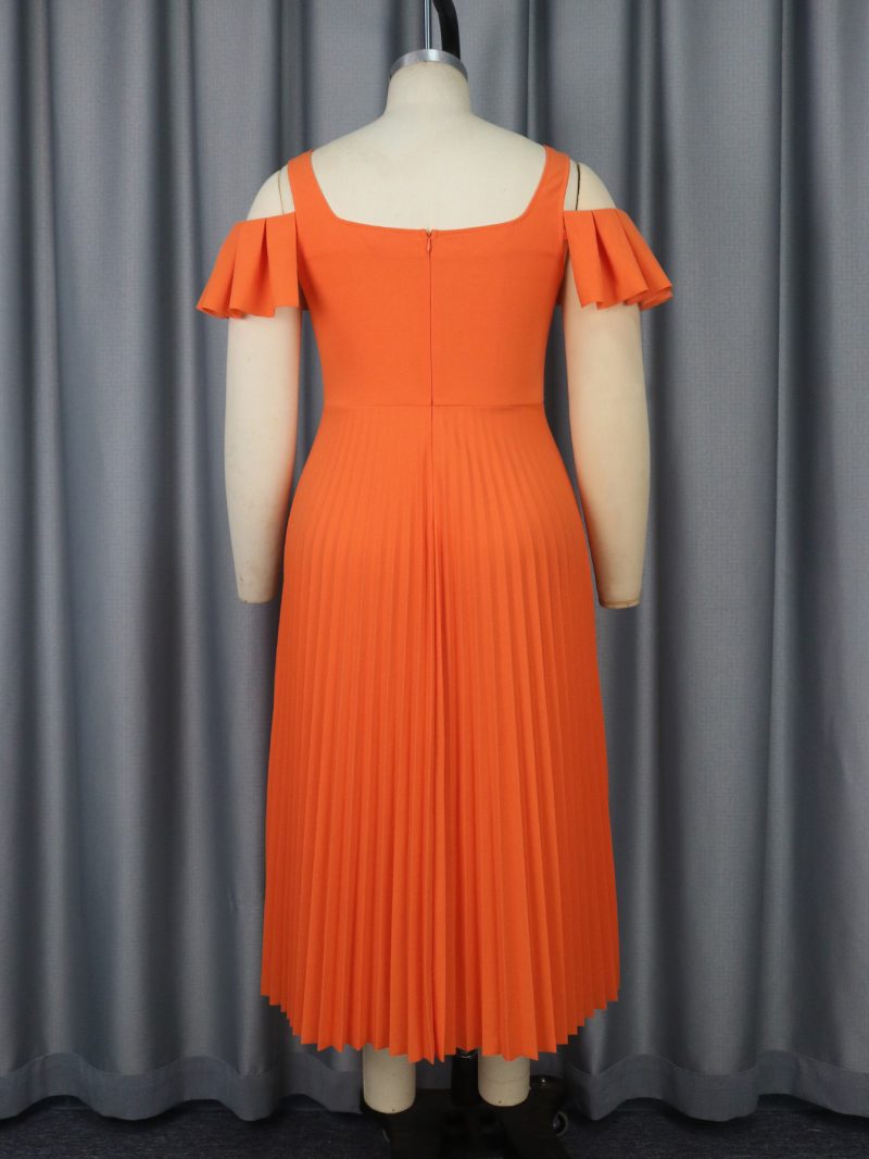 Personalized Hollow Out Pleated Off-Shoulder Cocktail Dress - Image 2