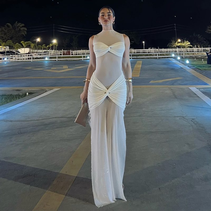 Sexy Sheer Mesh Sheath Dress for Spring - Image 2