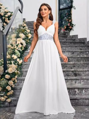 Solid Color Sequin V-Neck Backless Dress
