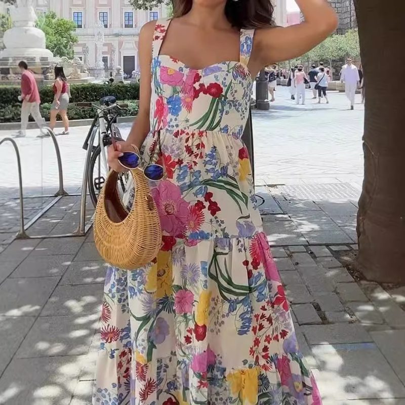 Sleeveless Multicolor Print Summer Dress Women - Image 3