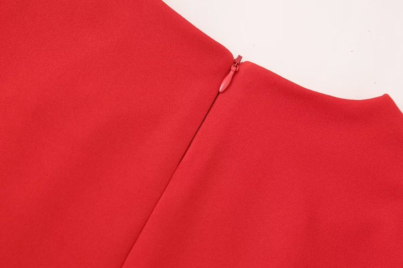 Hollow Heart Shape Slim Fit Long Sleeve Dress - Image 4