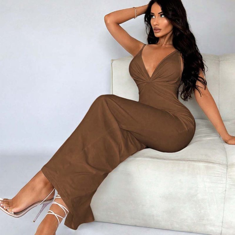 V-Neck Sleeveless High Waist Summer Sheath Dress - Image 3
