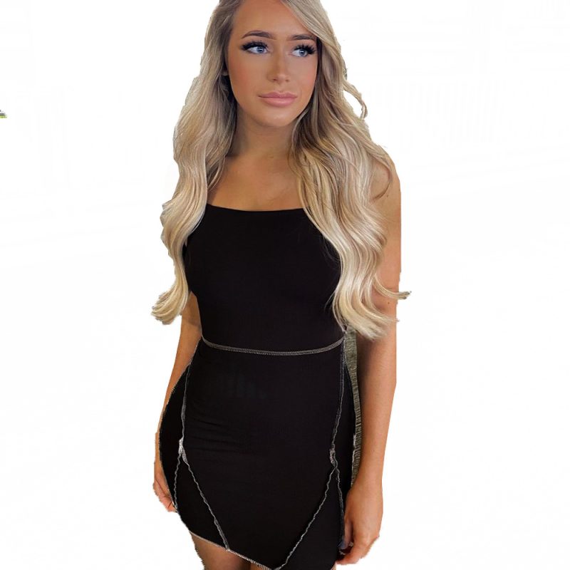 Backless Lace-Up Halter Neck Sleeveless Dress for Summer - Image 4