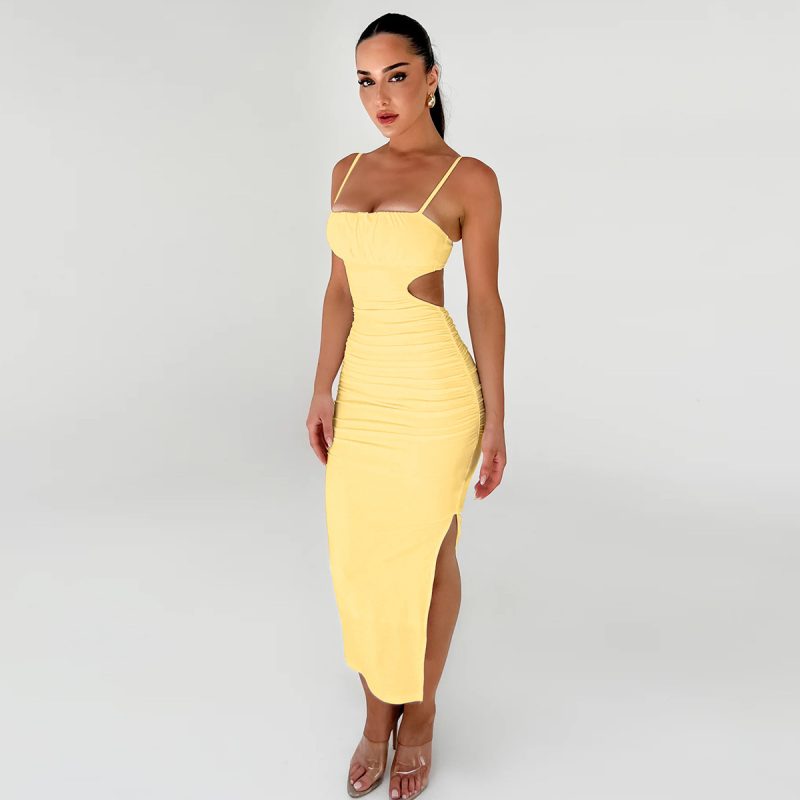 Sexy Backless Cami Dress with Side Slit - Image 3