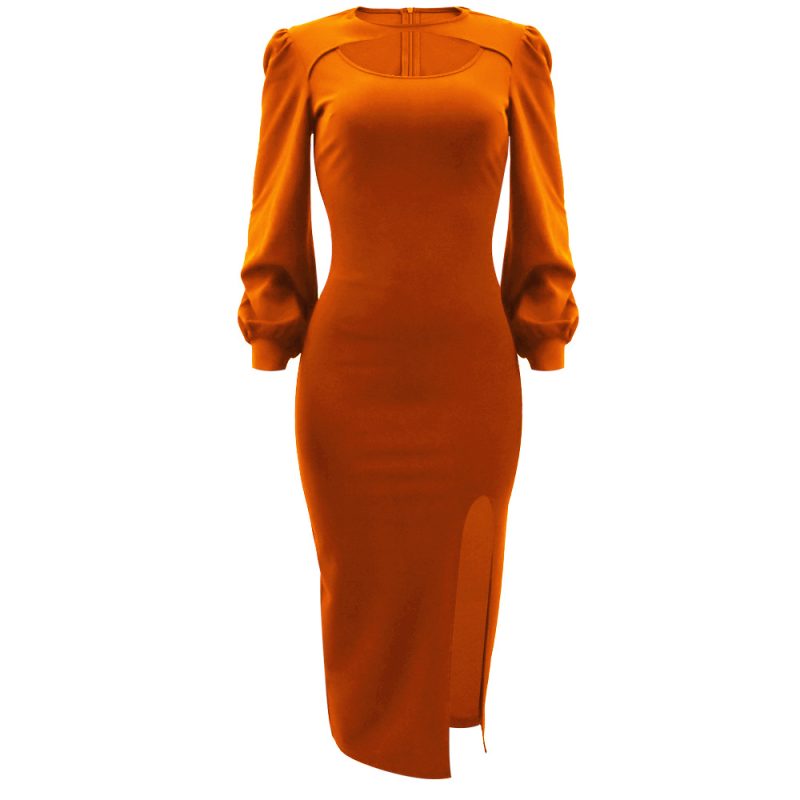 Spring Summer Elegant Split Sheath Dress - Image 4
