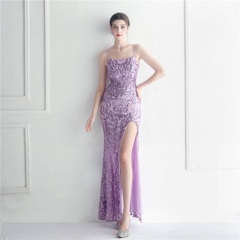 Floral Sequin Sexy Strap Tube Nightclub Dress