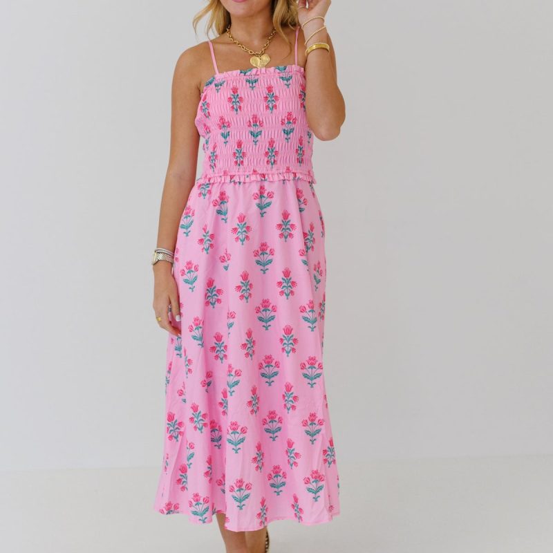Urban Casual Floral Printed Pleated Sling Dress - Image 2