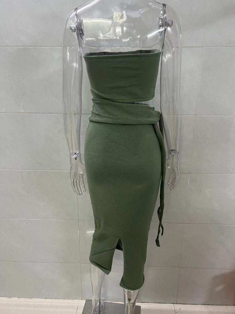 Sexy Cutout Backless Lace-Up Knitted Dress - Image 4