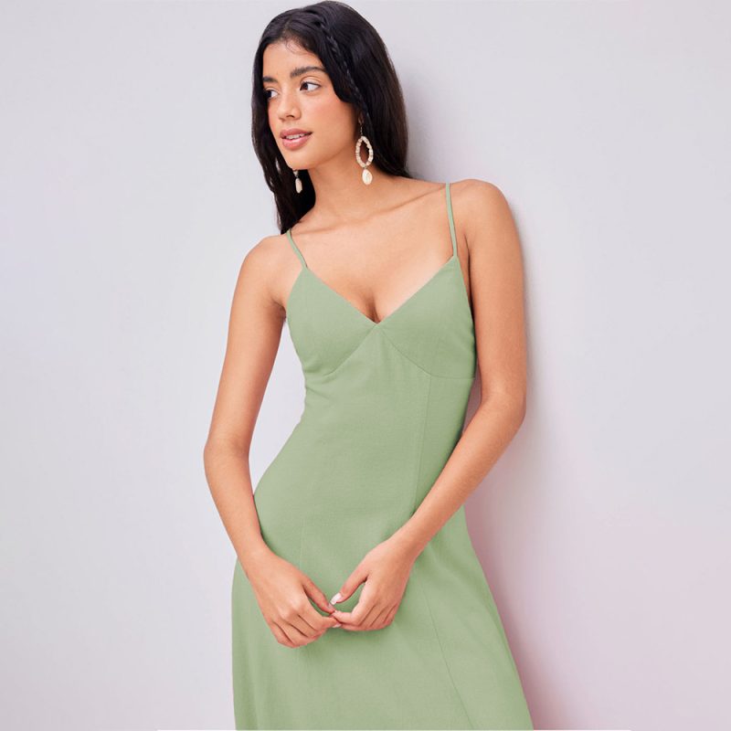 Slimming A-Line Waist-Tight Elegant Sleeveless Dress - Image 2